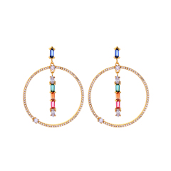 2019 Hot Sale women jewelry stainless steel diamond gold hoop earrings