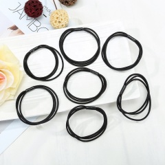 Children's base double beads wholesale elasic hair tie bulk hair accessories easy black elastic hair ties
