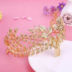 2019 Fashion women show party baroque Rhinestone wedding bridal gold tiara
