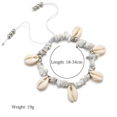 Wholesale Hawaii beach foot jewelry white sea shell sea star anklets chains for girls
