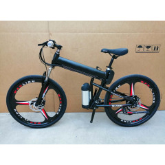 factory supply 24/26 inch speed double disc brake folding mountain bike electric bicycle
