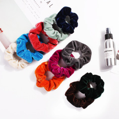 custom 2020 trend Eco friendly ins amazon 50 color elastic hair bow tie scrunchies velvet pack set for hair
