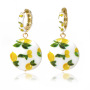 Fashion printing lemon chili alloy copper pearl shell women drop ladies earring Fashion printing lemon chili alloy copper pearl shell women drop ladies earring