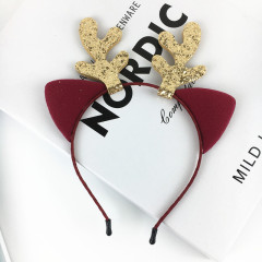 2019 Korean cute girl hair accessories Christmas deer bling headbands 2019 Korean cute girl hair accessories Christmas deer bling headbands