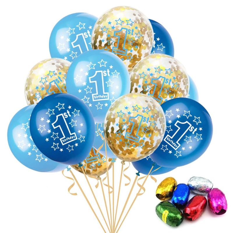 12inch rose gold confetti balloon set 1st birthday party decorations