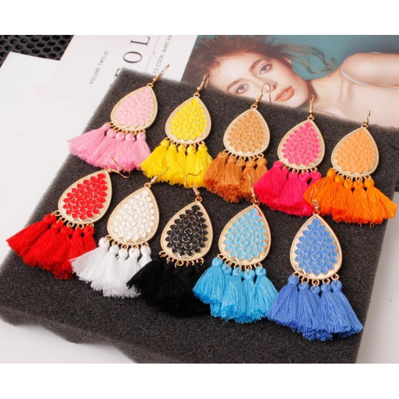 Bohemia exaggerated new retro alloy creative tassel earrings in Europe and America Bohemia exaggerated new retro alloy creative tassel earrings in Europe and America