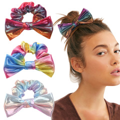 Wholesale Amazon hot sale new colorful designer laser swallowtail girls bow scrunchies Wholesale Amazon hot sale new colorful designer laser swallowtail girls bow scrunchies