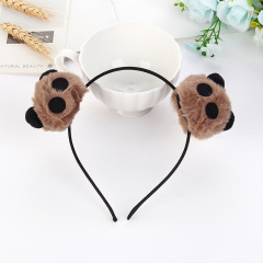 Korean fancy wholesale cute kids children panda head hairbands for girls