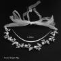amazon ins fancy custom handmade Crystal rhinestone Bridal wedding head band headband for wedding with pearl