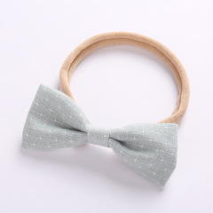Amazon ins princess cute bowknot stylish elastic hairband plain baby headband for girls hair accessories