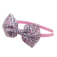 Beauty cheap hair ribbons polyester bow leopard print headbands