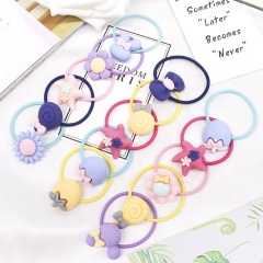 Children's fabric spiral elastic hair tie head rope cartoon flower hair ties kids hair accessory gift set Children's fabric spiral elastic hair tie head rope cartoon flower hair ties kids hair accessory gift set