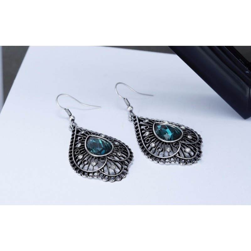 Vintga fashion personality alloy women ladies drop shape sliver earring Vintga fashion personality alloy women ladies drop shape sliver earring