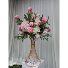 custom Gold metal Road Lead Flower Vase Stand for Wedding Centerpiece Decoration