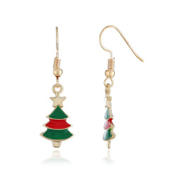 2019 trendy wholesale women jewelry paint alloy star christmas tree earrings
