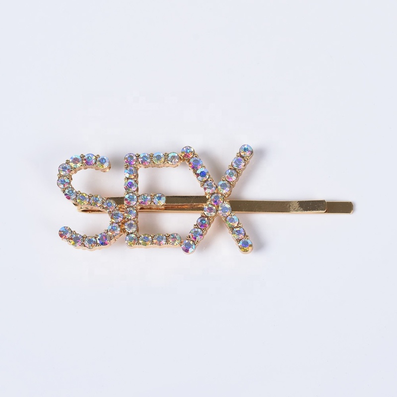 Hot sell hair grip flash drill adult simple letter hairpin clip making accessories Hot sell hair grip flash drill adult simple letter hairpin clip making accessories
