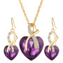 best sell amazon Korean fashion valentine's day christmas gift jewelry silver women zircon necklace set best sell amazon Korean fashion valentine's day christmas gift jewelry silver women zircon necklace set