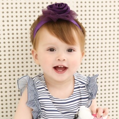 Colorful baby head band fabric rose flower hair band for korean style