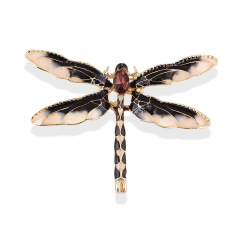 Korean fashion rhinestone alloy crystal dragonfly insect brooches for women and men
