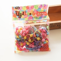 Children's base double beads wholesale elasic hair tie bulk hair accessories black elastic hair ties