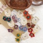 Wholesale Korean colorful autumn new flower hair band checkered core elastic hair ties for baby girls Wholesale Korean colorful autumn new flower hair band checkered core elastic hair ties for baby girls