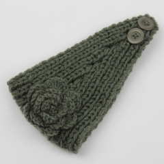 OEM Baby crochet flower warmer winter knitted hair band headbands