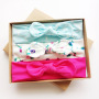 Boutique elastic materia flower girl hair bows headbands hair bands
