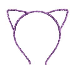 2020 trendy custom colorful polyester glitter bling cat ear headband