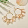 2019 Latest fashion jewelry for women gold silver string sea shell earrings