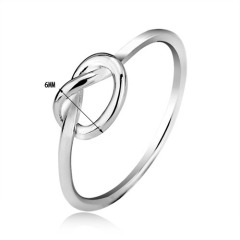 Fashion custom girl women jewelry love knot simple finger pure 925 sterling silver rings