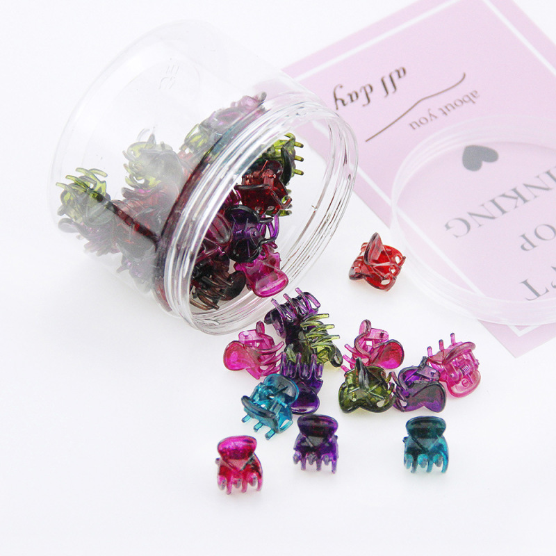 Wholesale new arrival korean 40pcs one box mini plastic hair claw clips for girls Wholesale new arrival korean 40pcs one box mini plastic hair claw clips for girls