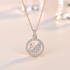 fashion jewelry  korean vermeil zircon necklace 18k gold plated 925 sterling silver necklace
