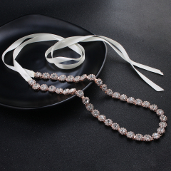 Handmade crystal Dress Bridal Ribbon Accessories loop Wedding Waist Belt