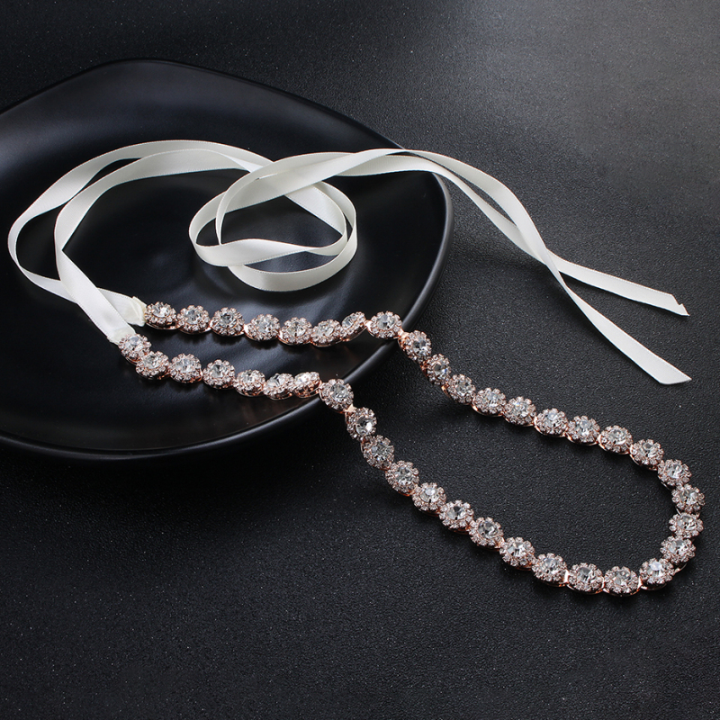 Handmade crystal Dress Bridal Ribbon Accessories loop Wedding Waist Belt Handmade crystal Dress Bridal Ribbon Accessories loop Wedding Waist Belt