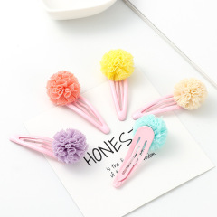 Pink baby girls 3d flower metal hair accessories hair clip barrettes for kids
