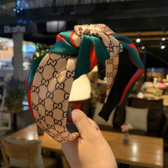 Print Wrapped Girls Bohemia Silk Bowknot Hair Accessories Cross Knot Hair bands
