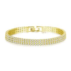 Amazon women Tennis one double three row CZ crystal zircon stone bracelet bangle Jewelry