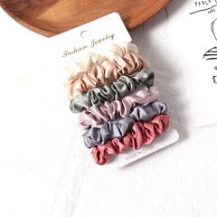 Korean ins style simple cloth candy color hair scrunchies ponytail holder hair accessories set hair ties