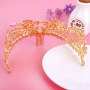 2019 Fashion women show party baroque Rhinestone wedding bridal gold tiara 2019 Fashion women show party baroque Rhinestone wedding bridal gold tiara