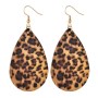 INS Amazon hot sale jewelry Retro domineering Water Drop Leopard Print faux leather earrings