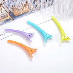 Translucent candy color 8cm black plastic hair clip large tip mouth decorative hair cut clip