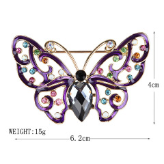 High Quality Trendy Women Jewelry Wedding Hollow Rhinestone Butterfly Brooches