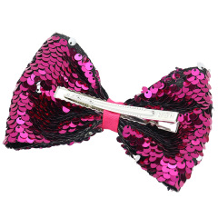 Boutique sequin girls hair accessories bow clips glitter sequin bow clips