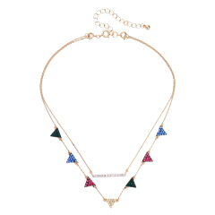 Wholesale women gift jewelry stainless steel pearl design colorful flag necklace Wholesale women gift jewelry stainless steel pearl design colorful flag necklace
