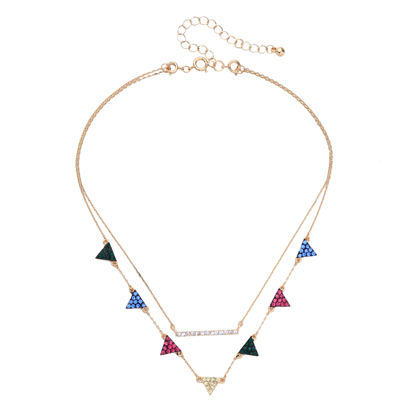 Wholesale women gift jewelry stainless steel pearl design colorful flag necklace Wholesale women gift jewelry stainless steel pearl design colorful flag necklace