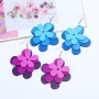 Korean fashion cheap cute wood flower multilayer gradient earrings for women Korean fashion cheap cute wood flower multilayer gradient earrings for women