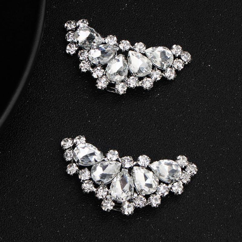 Manufacturers custom  diamond shoe buckle  bride wedding accessories shoes accessories  glass diamond shoe buckle