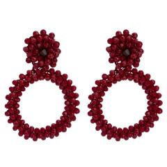 custom fashion women girls Gift Fashion Statement Bohemian Handmade hoop seed bead earring designs with bead