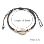 Women accessories brown handmade leather jewelry ankle bracelet shell anklet
