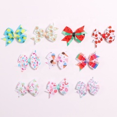 Hot sales good quality summer style orchid flower hairpin colorful cloth bowknot hairgrip
